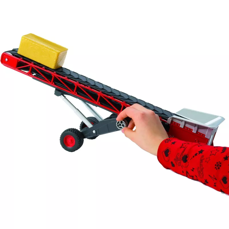 BRUDER 02031 plastikinė atsarginė dalis – konvejerio juosta su ištraukiamu vilkimo kablys, juoda/raudona, 1:16