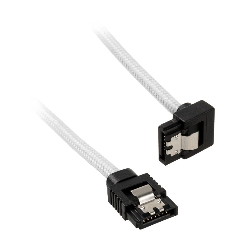 Corsair CC-8900279 Premium SATA kabelis su apvalkalu, kampuotas, 30 cm, baltas, 2 vnt. rinkinys