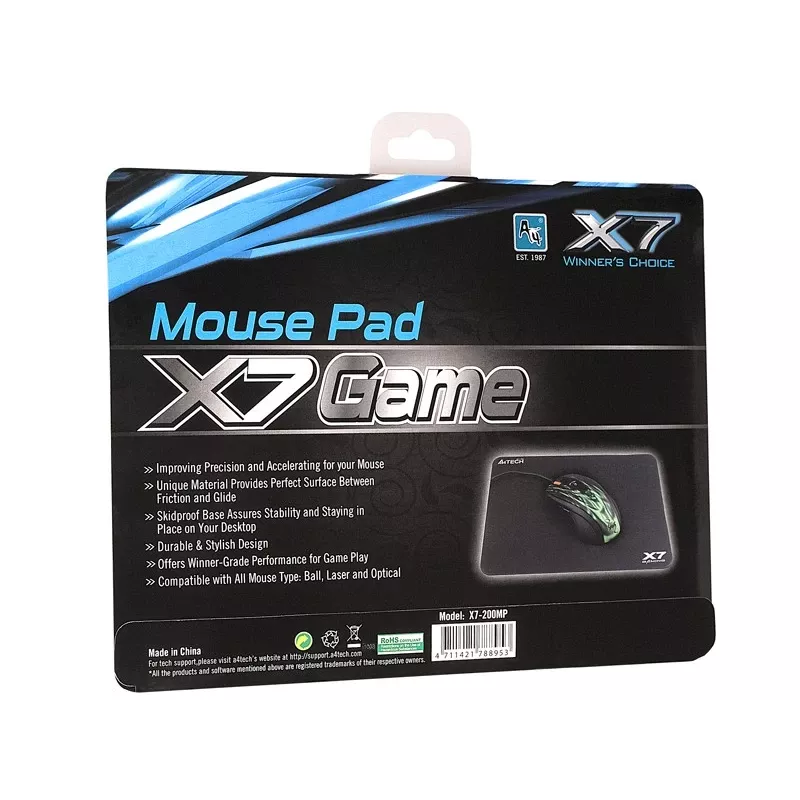 Pelės kilimėlis A4Tech X7-200MP, juodas