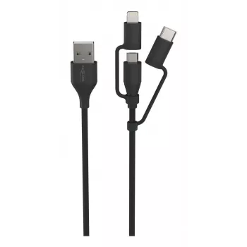 Ansmann USB laidas į 3in1 120cm Juodas Micro-USB B