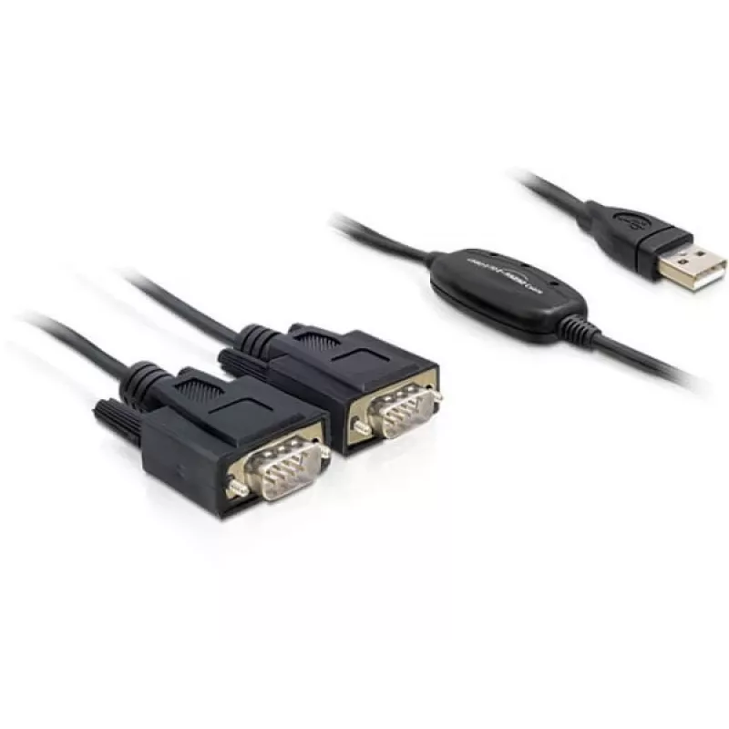 Serijinis kabelis DeLOCK 2x RS232 / USB 2.0 juodas 61886