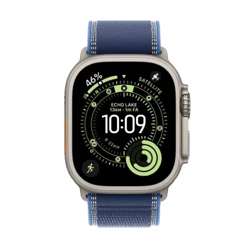 Apple Watch Ultra 3 GPS + Cellular 49mm natūralaus titano korpusas su Blue/Bright Blue Trail Loop dirželiu - S/M