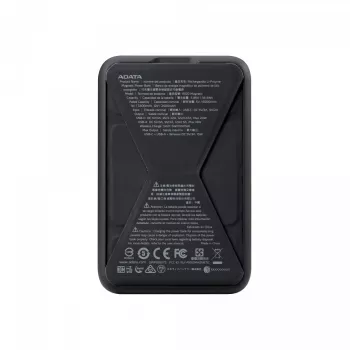 ADATA PR100-12BK Powerbankas, 10000 mAh, belaidis įkrovimas, juodas