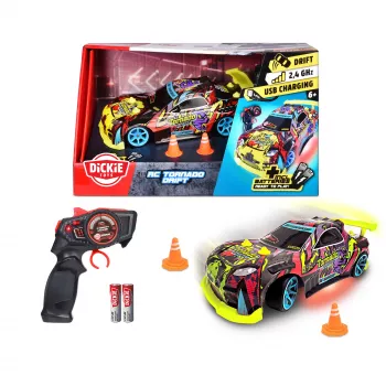 Radijo bangomis valdomas automobilis Dickie Tornado Drift RTR 2.4 GHz – paruoštas važiuoti drifto modelis