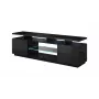 Spintelė TV Cama Meble EVA 180x40x56 cm, juoda blizgi, MDF viršus, juodas rėmas