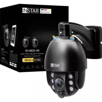 IP vaizdo kamera Instar IN-9820 4K — juoda, 180° matymo laukas