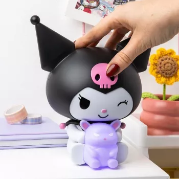 Nakties šviestuvas stalinis Paladone Hello Kitty Kuromi GloBuddies modelis PP14396KUR
