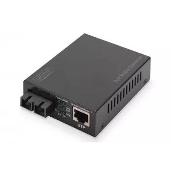 Digitus Gigabit PoE medijos keitiklis, RJ45 / SC, vienmodis, PSE