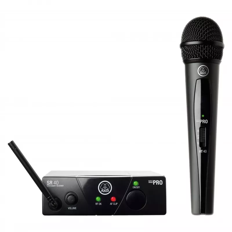 Belaidis mikrofonų rinkinys AKG WMS40 ISM 3 UHF, nešiojamas su lavalier arba rankiniu variantu