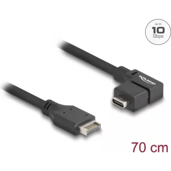 DeLOCK USB 10 Gbps laidas, USB Type-E Key A 20 kontaktų kištukas į USB Type-C lizdą, kampuotas, 70 cm