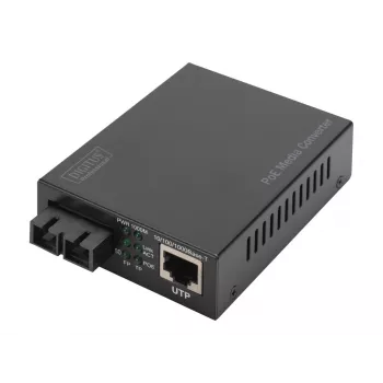 Digitus Gigabit PoE medijos keitiklis, RJ45 / SC, vienmodis, PSE