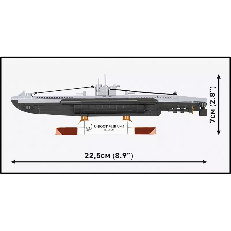 Povandeninio laivo modelis Cobi U-47 T.VIIB 1:300 rinkinys