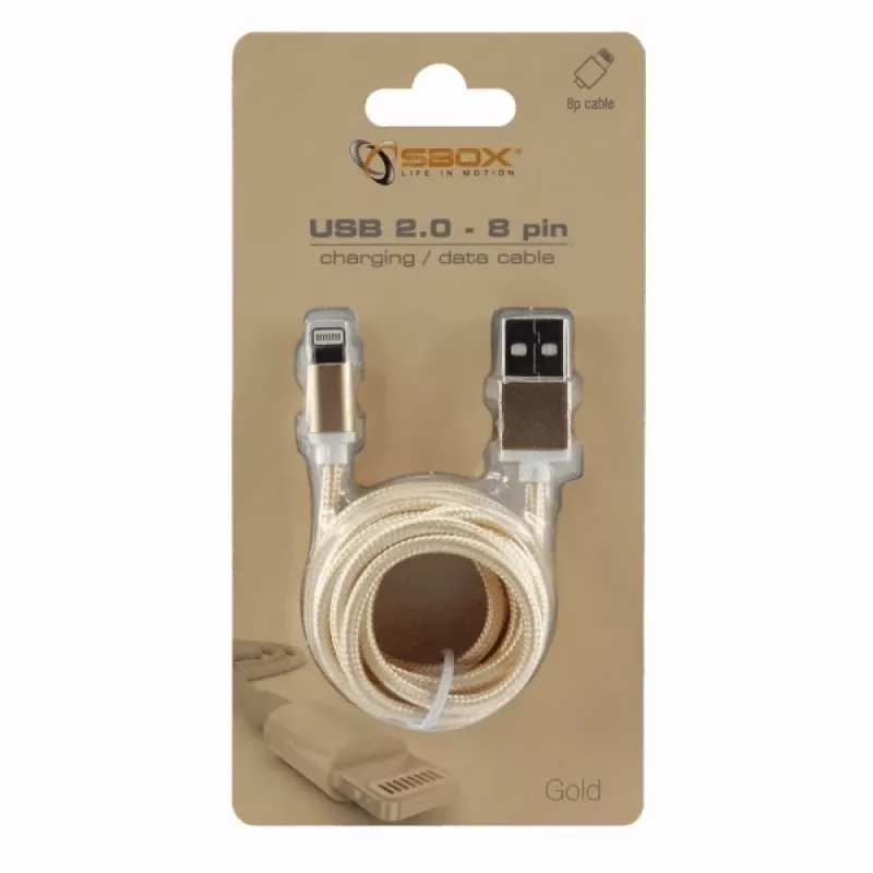 Sbox USB 2.0 8 Pin IPH7-G gold laidas