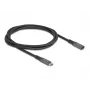 DeLOCK USB ilginamasis kabelis USB Type-C vyriškas į moterišką 10 Gbps 1 m pilkas metalinis