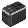 Vention FJFB0 kelioninis maitinimo adapteris 65W – 2× USB-C PD/PPS, 2× USB-A (QC/BC), HDMI išvestis, aliuminis/juodas