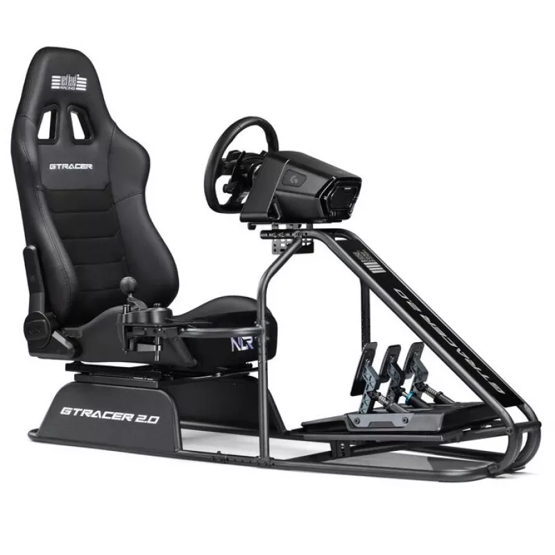 Lenktynių simuliatoriaus kėbulas Next Level Racing GTRacer 2.0 Juodas reguliuojamas sėdynės rėmas