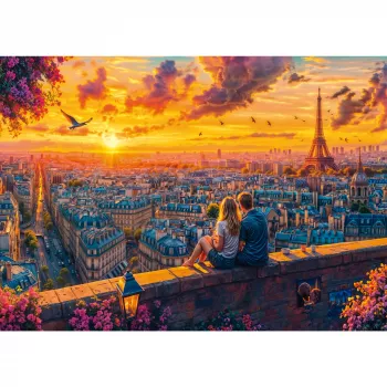Dėlionė Schmidt Spiele Parisian Rooftop Whispers – 1000 dalių
