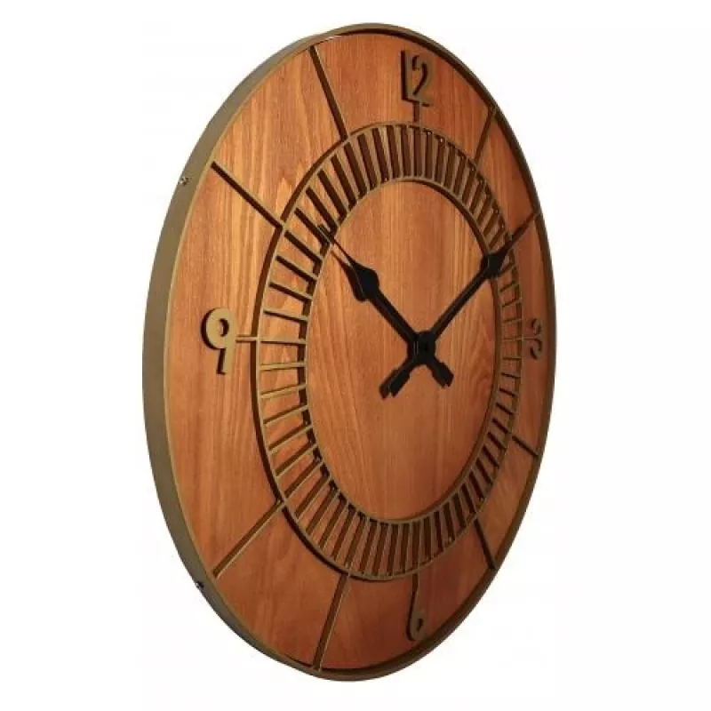 NeXtime klok 3113br medinis apvalus sieninis laikrodis, Ø50 cm, rudas
