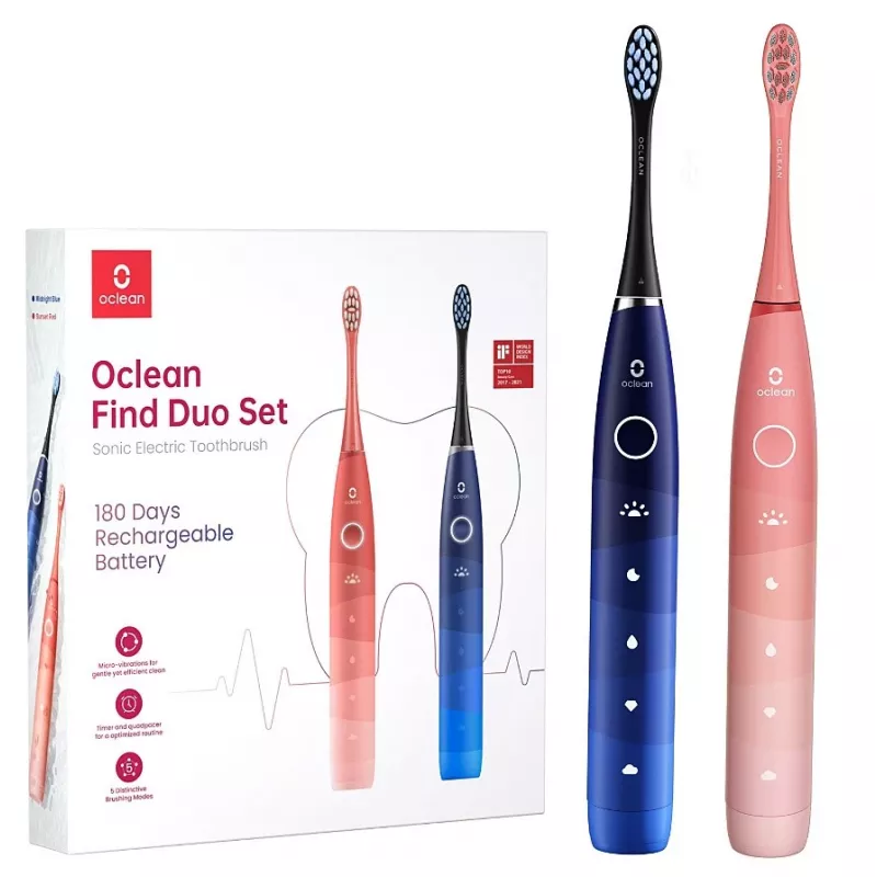 Sonic dantų šepetėlis Oclean Flow Find Duo Set suaugusiems Mėlyna Rožinė OCLEAN