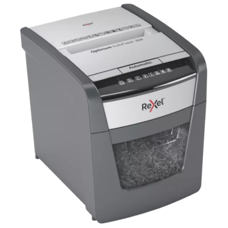 Rexel Optimum AutoFeed+ 50X automatinis skersinio pjovimo popieriaus smulkintuvas P4