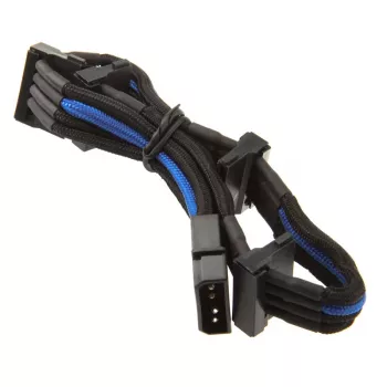 Laidas SilverStone 4 kontaktų Molex į 4x SATA, 300 mm - juoda/mėlyna