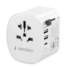 Kelioninis adapteris GEMBIRD TPA-EU2A1C15-01-W — 15W, 2× USB-A + 1× USB-C, E tipo kištukas