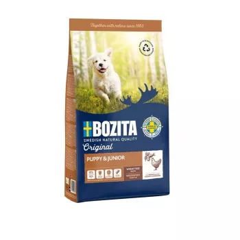 Sausas šunų ėdalas BOZITA Original Puppy & Junior Chicken, 12 kg — 25% baltymų, 13% riebalų, augimo laikotarpiui