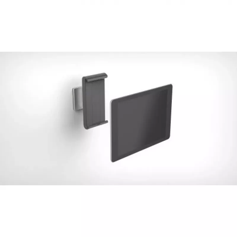 DURABLE TABLET HOLDER WALL – sieninis laikiklis planšetei, aliuminis/ABS plastikas, sidabrinis (7–13 colių) (893323)