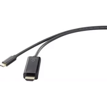 Renkforce RF-4531592 vaizdo kabelis-adapteris 1,8 m USB Type-C HDMI juodas (RF-4531592)