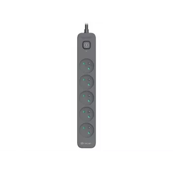 TRACER Power Line+ 5m Graphite apsauginis ilgintuvas su 5 kištukiniais lizdais