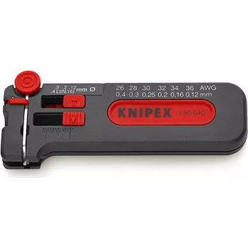 Knipex mini abizolierius Ø 0,12 - 0,4 mm · AWG 36 - 26 12 80 040 SB (12 80 040 SB)
