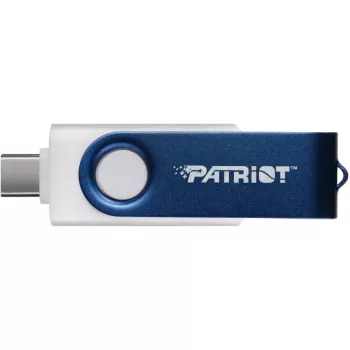 USB atmintukas PATRIOT Xporter X550 128GB, dviguba sąsaja USB-A ir USB-C 3.2 Gen 1, mėlynai baltas