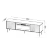 Spintelė televizoriui Cama Meble CORTINA 180x40x60 cm juoda/riešutas su juodu elektriniu židiniu
