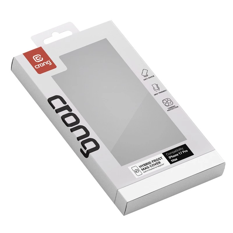 Crong Hybrid Frost MAG Cover Case su MagSafe, iPhone 17 Pro Max, Frosted Black