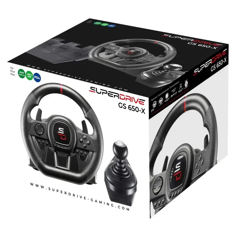 Vairas + Pedalai + Svirtis Subsonic SA5658 Juoda USB, skirta PlayStation 4 Xbox One