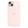 Silicone dėklas su MagSafe, skirtas iPhone 15 Plus – šviesiai rožinis