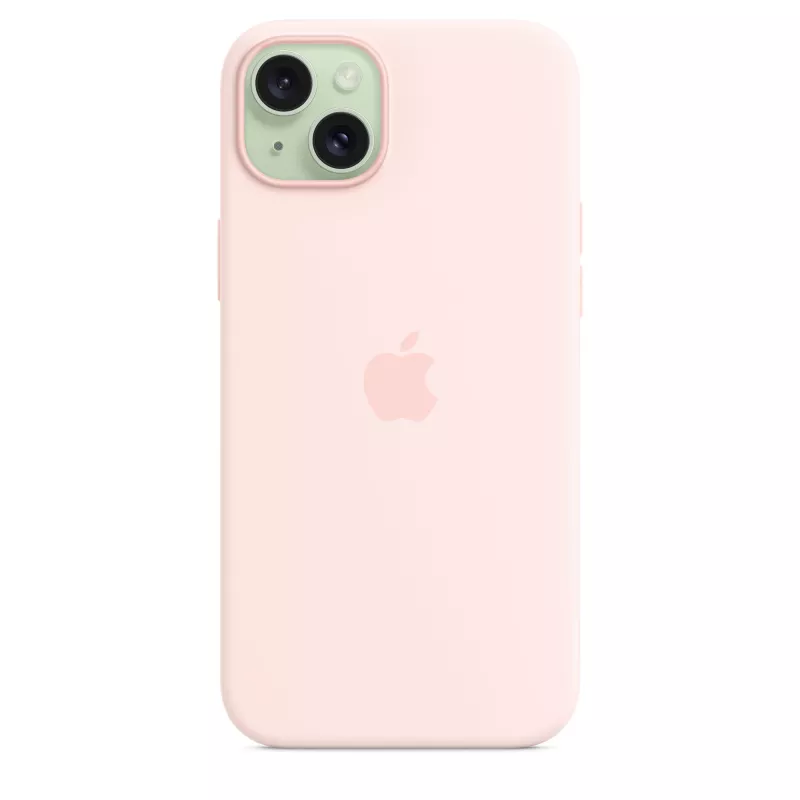 Silicone dėklas su MagSafe, skirtas iPhone 15 Plus – šviesiai rožinis