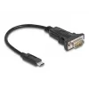 DeLOCK adapteris USB Type-C į RS-232 D-Sub 9 kontaktų vyriškas 0,25 m
