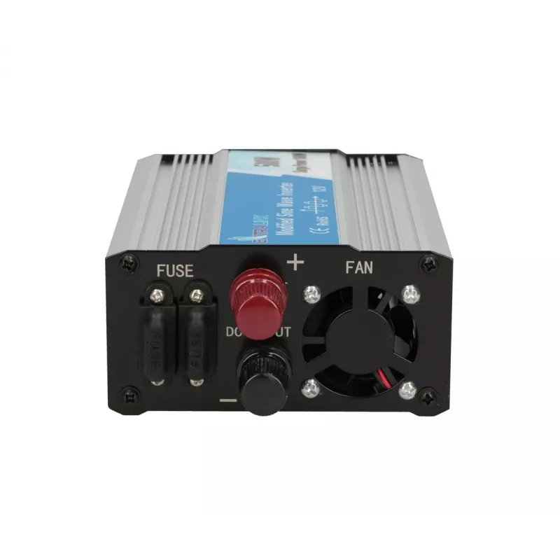 Automobilinis įtampos keitiklis Extralink OPIM-500W 12V, 500W modifikuota sinusoidė, aliumininis korpusas, aktyvus aušinimas