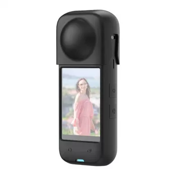 Silicininis apsauginis dėklas Puluz, skirtas Insta360 X4 – juodas, patvarus dizainas