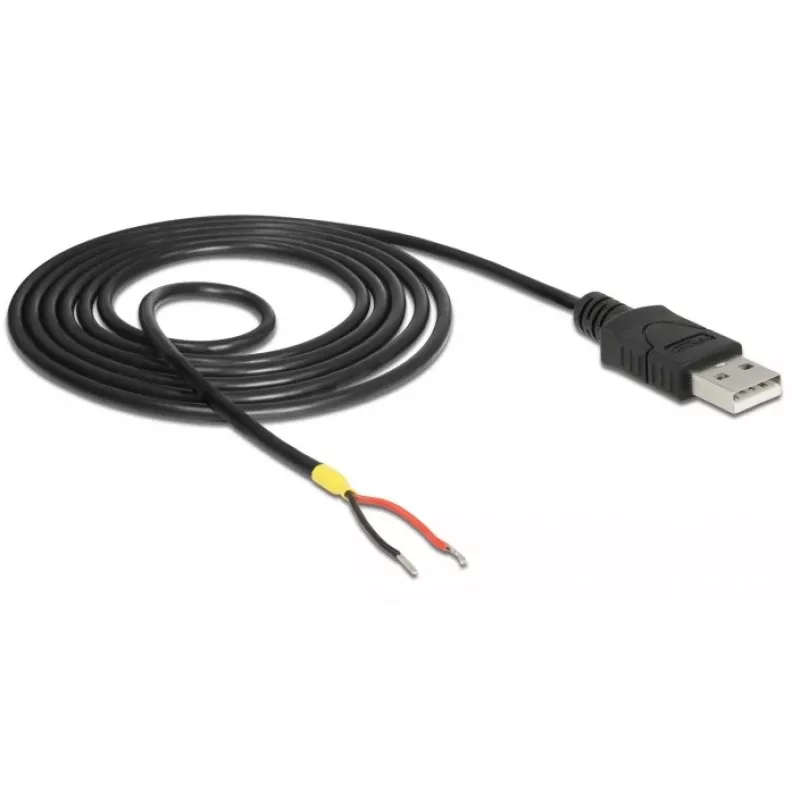 Delock USB 2.0 laidas, A tipo kištukas > 2 atviri laidų galai, 1,5 m, juodas (85664)