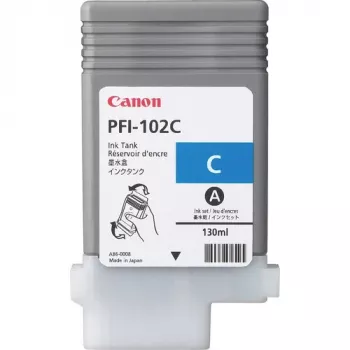 Kasetė su rašalu Canon PFI-102C cyan – suderinama, didelio formato Canon spausdintuvams, 130 ml