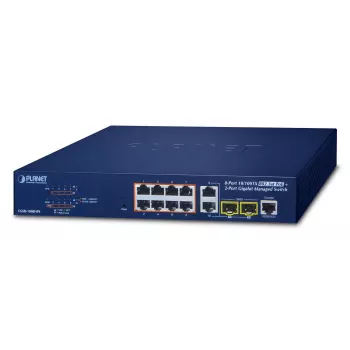 PLANET FGSD-1008HPS – Smart valdomas komutatorius – 8x 10/100 (PoE+) + 2x Combo Gigabit-SFP – stalinis – PoE+