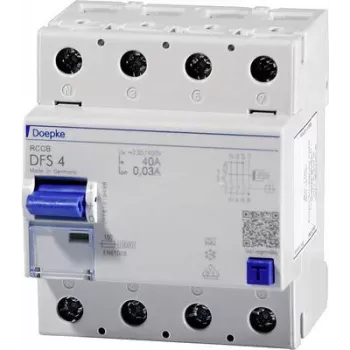 DOEPKE RCD DFS4A063-4/0,03-A 63A 4 polių 30mA 230/400V A tipo apsauginis jungiklis (09144901)