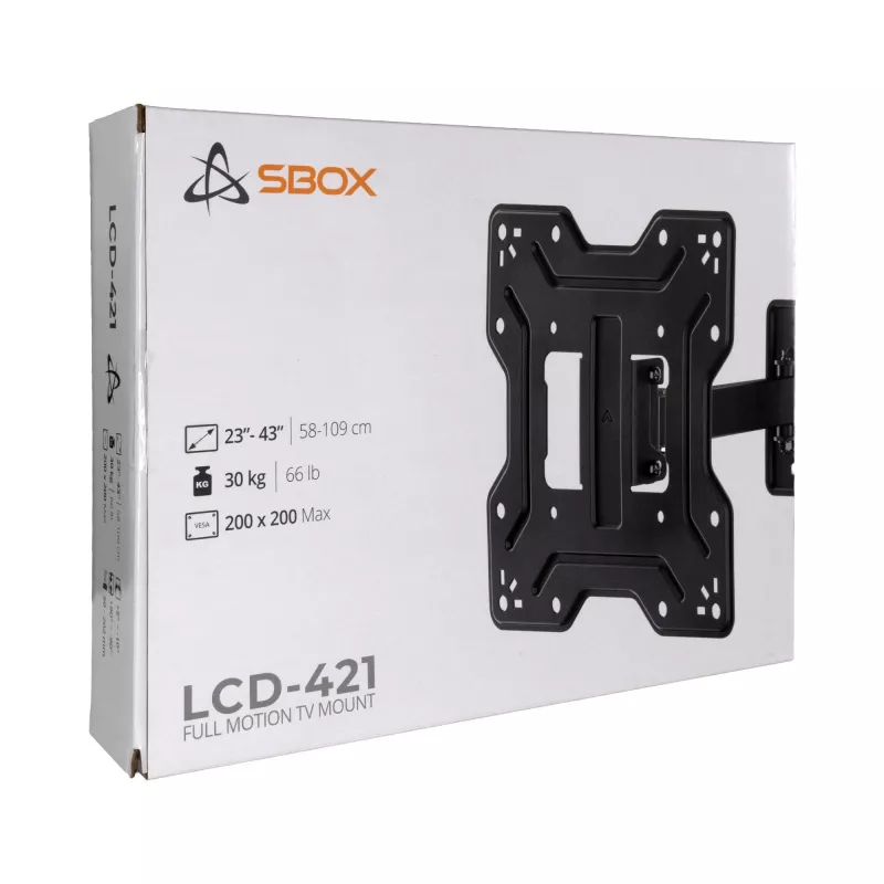 Sbox LCD-421 pilno judesio TV laikiklis (23-43 col./30kg/200x200)