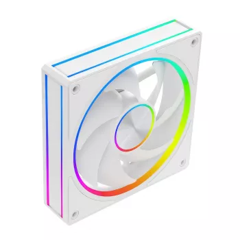 Kompiuterio ventiliatorius MODECOM VOLCANO LOOP 120 ARGB White — 120 mm, ARGB apšvietimas, PWM valdymas, 400–1400 RPM