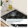 Įmontuojama dujinė kaitlentė Bosch Serie 2 POP6B6K30 60 cm, 4 dujų zonos, juodas grūdintas stiklas, sukamosios rankenėlės