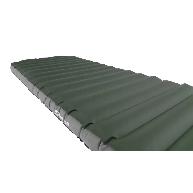 Pripučiamas viengubas čiužinys Outwell 400123 — 1950×600×110 mm, poliesteris/PVC, žalias