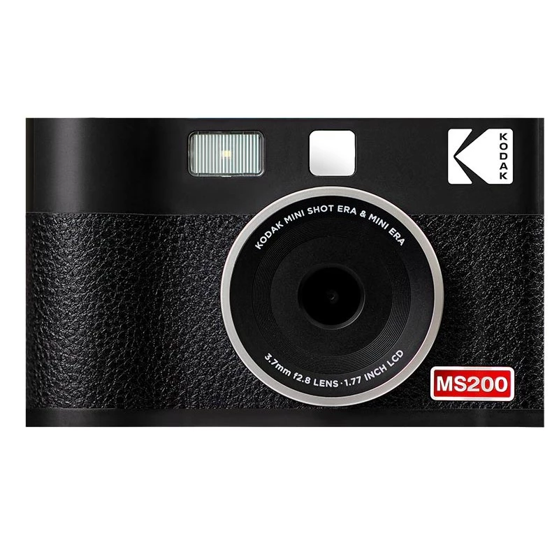 Momentinė kamera Kodak Mini Shot 2 Era – nešiojama momentinė nuotraukų kamera su įmontuotu spausdintuvu, juoda