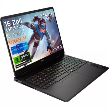 HP 16-am0280ng, Gaming nešiojamas kompiuteris, juodas, Intel® Core™ Ultra 7 255H, NVIDIA GeForce RTX 5060, 24 GB DDR5, 1 TB (1 TB SSD), be operacinės sistemos